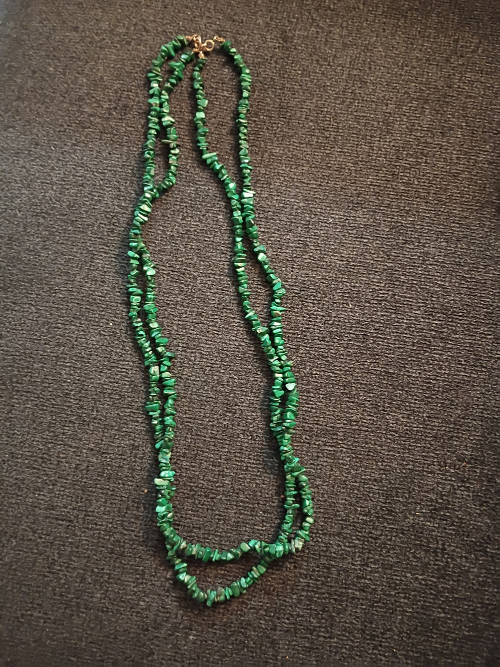 Set Of 2 Vintage Malachite Chip Necklaces